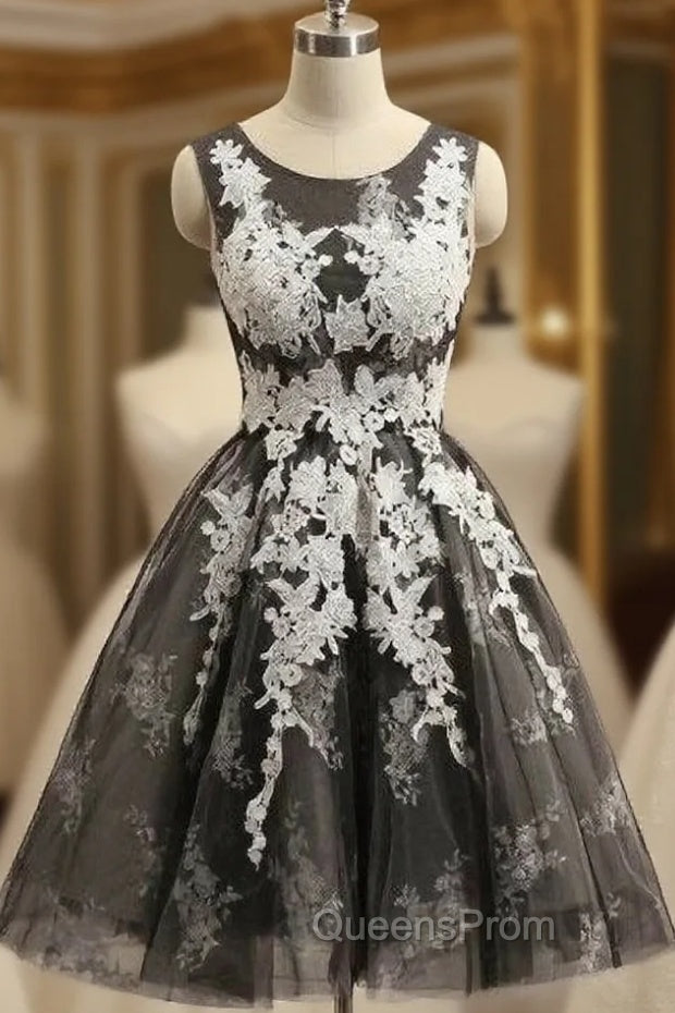 Brown Tulle Sleeveless Round Neck Homecoming Dress Cocktail Dress Main image