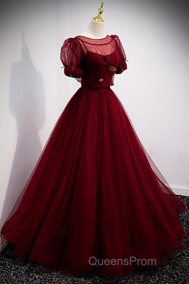 Burgundy Ballgown Long Evening Prom Dress with Removable Jacket Secondary image