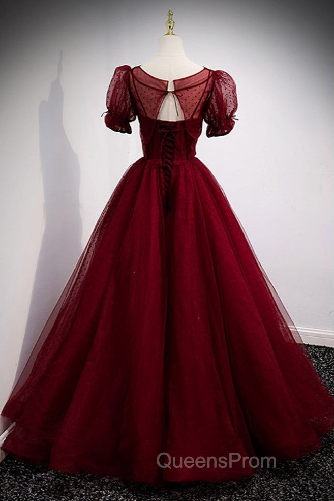 Burgundy Ballgown Long Evening Prom Dress with Removable Jacket
