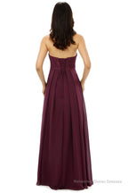 Burgundy Chiffon Lace Sweetheart High Waist Bridesmaid Dresses