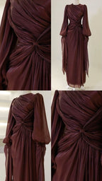 Burgundy Classy Evening Dress A Line Long Classy Prom Gowns
