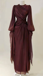 Burgundy Classy Evening Dress A Line Long Classy Prom Gowns