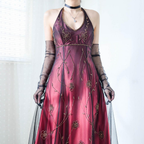 Vintage Fuchsia Halter-Neck A-Line Beaded Chiffon Long Classy Prom Dress Classy Evening Gown