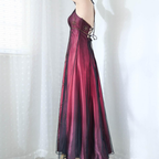 Vintage Fuchsia Halter-Neck A-Line Beaded Chiffon Long Classy Prom Dress Classy Evening Gown
