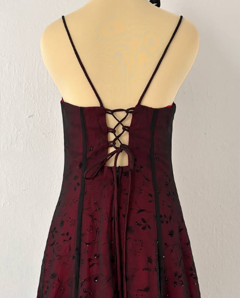 Vintage Burgundy A Line Spaghetti Straps Long Classy Prom Dress Classy Evening Dress