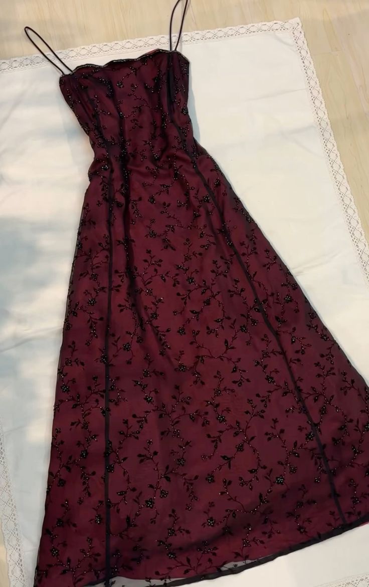 Vintage Burgundy A Line Spaghetti Straps Long Classy Prom Dress Classy Evening Dress Main image