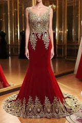 Burgundy Mermaid Beads Lace Appliques Chiffon Long Evening Prom Dress, Burgundy Mermaid Formal Dress, Evening Dress