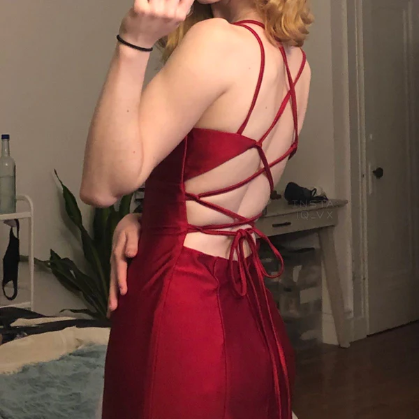 Burgundy Mermaid Long Classy Prom Classy Evening Dress Secondary image