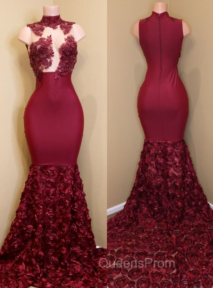 Burgundy mermaid Evening Prom Dress, long evening gowns Secondary image