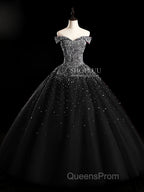 Burgundy Off Shoulder Tulle Sequin Long Evening Prom Dress, Burgundy Sweet 16 Dress