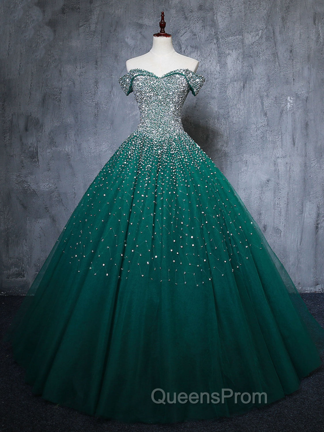 Burgundy Off Shoulder Tulle Sequin Long Evening Prom Dress, Burgundy Sweet 16 Dress