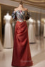Burgundy Pleats Off the Shoulder Evening Prom Dress