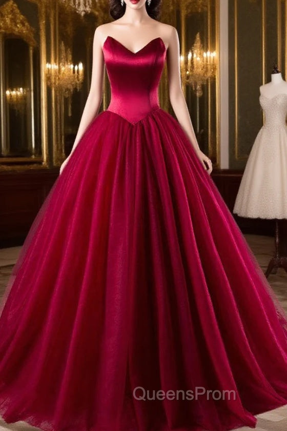 Burgundy Evening Prom Dress Ball Gowns Evening Prom Dress Main image