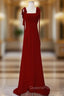 Burgundy Sequins Straps Long Evening Prom Dress