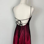 Burgundy Spaghetti Straps Exquisite Beaded Long Tulle Ball Gown Evening Dress Prom Dress
