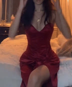 Burgundy Strapless Long Classy Prom Dress Classy Evening Dress With Slit