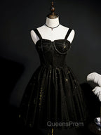 Burgundy Sweetheart Neck Tulle Sequin Short Evening Prom Dress, Puffy Cute Homecoming  Dress