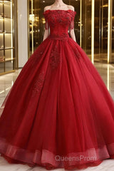 Burgundy tulle lace long Evening Prom Dress burgundy tulle formal Dress