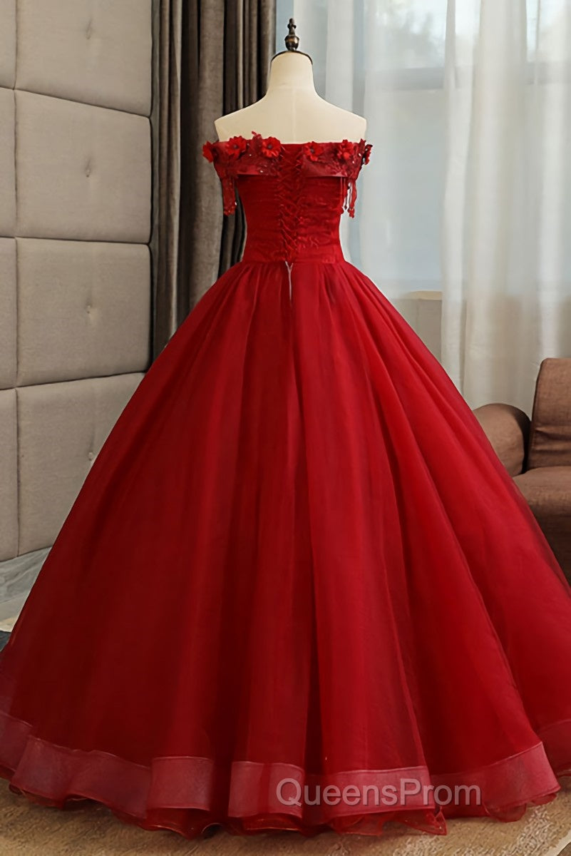 Burgundy tulle lace long Evening Prom Dress burgundy tulle formal Dress