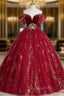 Burgundy Tulle Long A-Line Ball Gown, Off the Shoulder Evening Party Dress