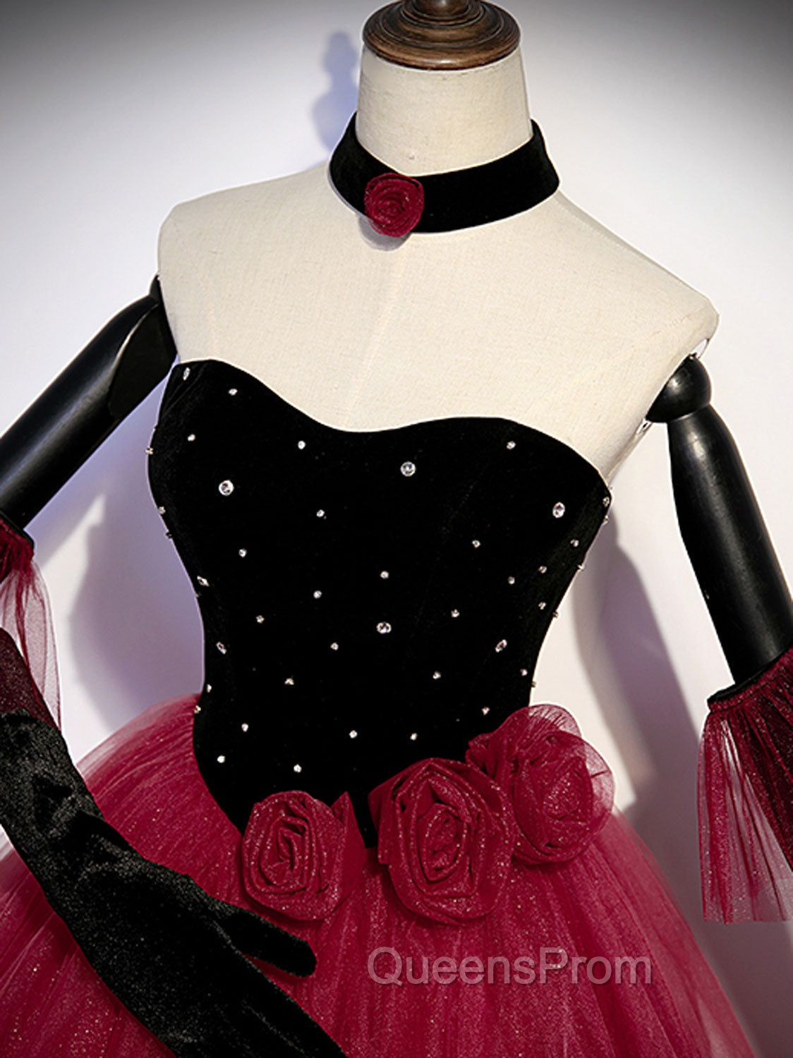 Burgundy Tulle Long Evening Prom Dress A line Burgundy Graduation Dress