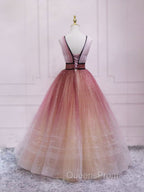 Burgundy V Neck Tulle Long Evening Prom Dress Burgundy Long Evening Dress