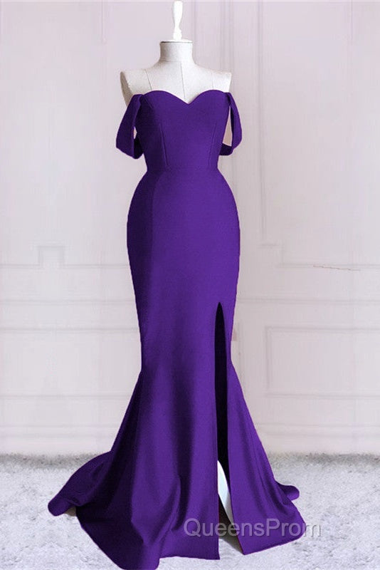 Burnt Orange Mermaid Dress Off The Shoulder With Slit