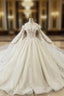 Buy High Quality Bling Bling Off The Shoulder Long Sleeves Sequin Tulle Huate Couture Wedding Dress For