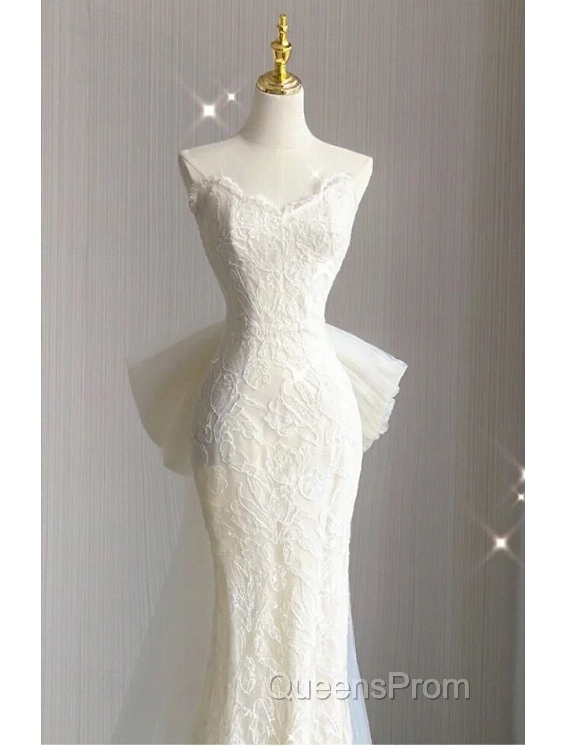 Buyishang Wedding Dress A-Line Notch lapel collar Long Sleeve Court Train Satin Bridal Gowns With Solid Color