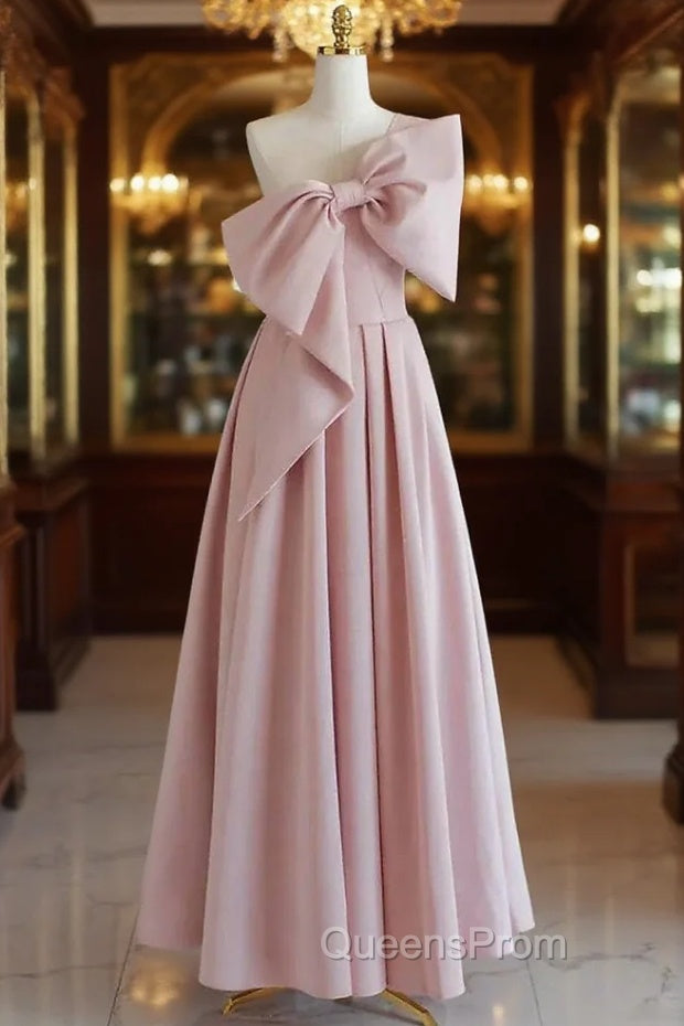 Buyishang Wedding Dress A-Line One Shoulder Sleeveless Floor Length Taffeta Bridal Gowns With Bow(s) Main image