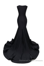 Portrait Trumpet Sweep Train Sleeveless Beading Evening Dresses