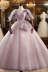 Cameo Brown Tulle Appliques Beading Quinceanera Dress