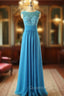 Cap Sleeve Lace Chiffon Floor Length Mother of The Bride Dress