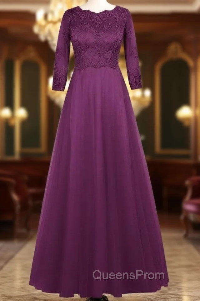 Casual Scoop Neck Half Sleeve Lace Tulle A-Line Mother of the Groom Dress Main image
