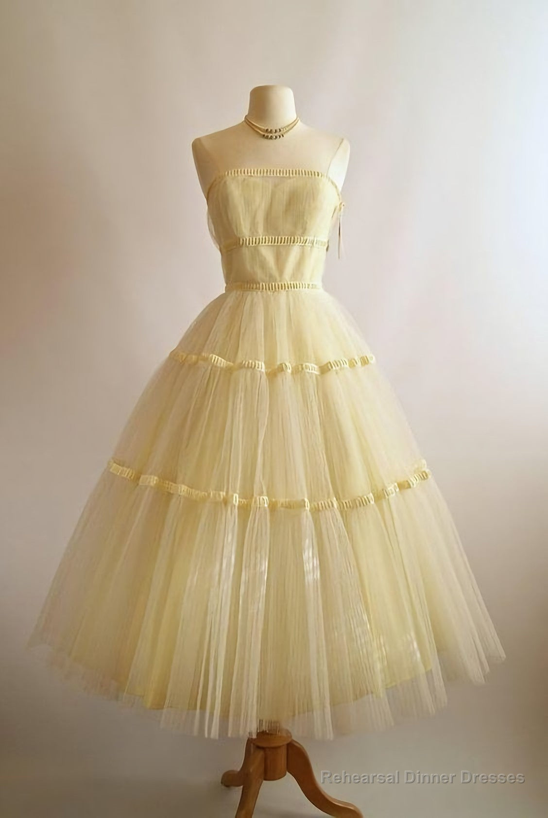 Vintage Yellow Dress, Homecoming Dress Main image