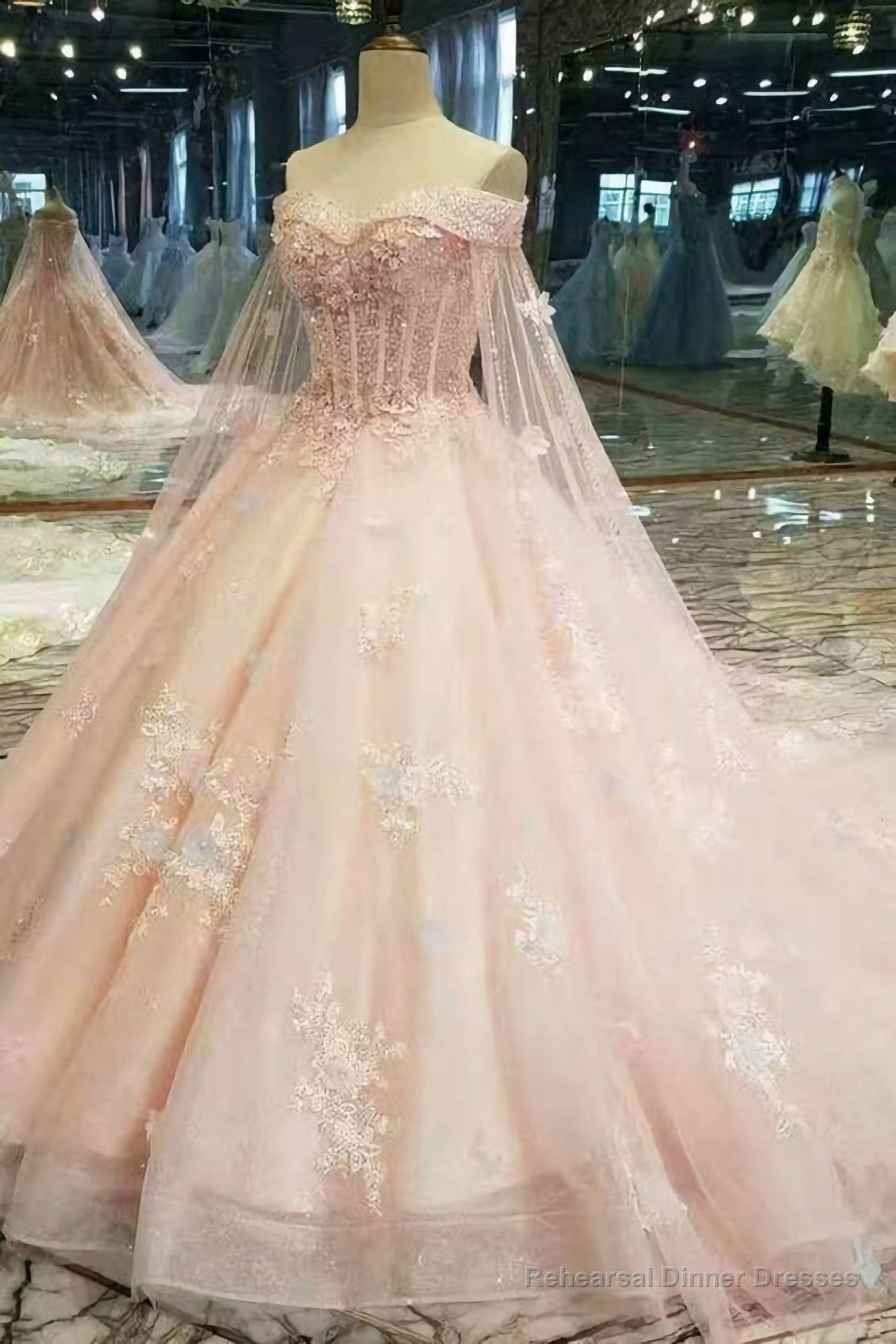 Senior Prom Dress, Wedding Dress, With Lace Applique Main image