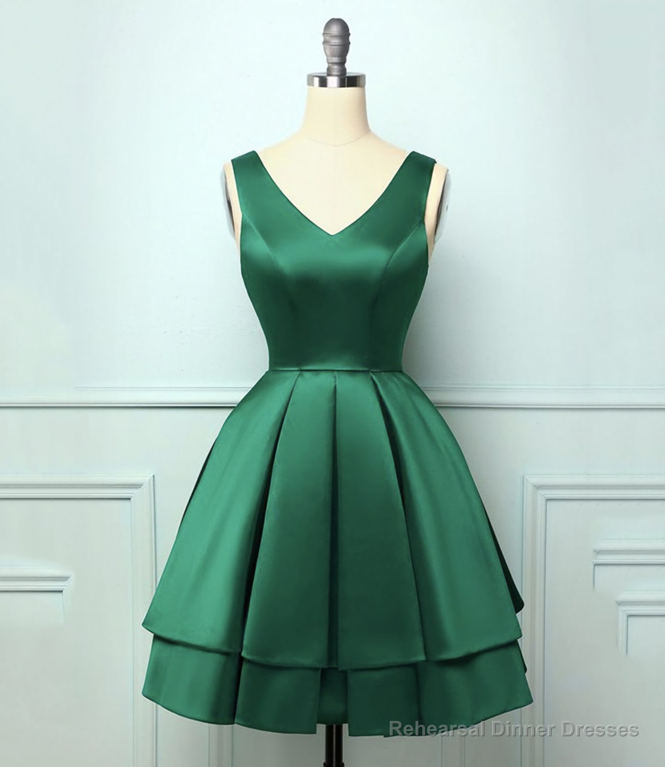 Green Satin Short Homecoming Dress Secondary image