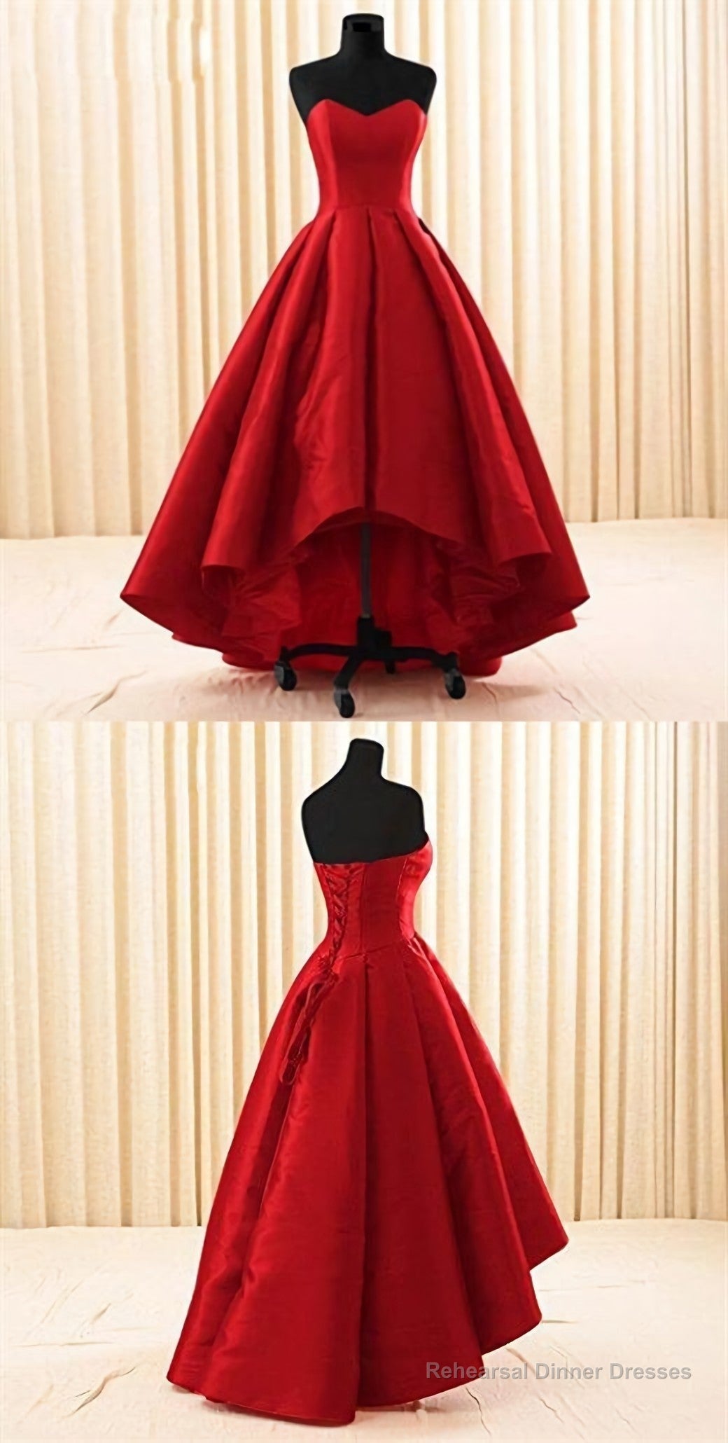 Women Sweetheart Short Front Long Back A Line High Low Prom Dress Main image