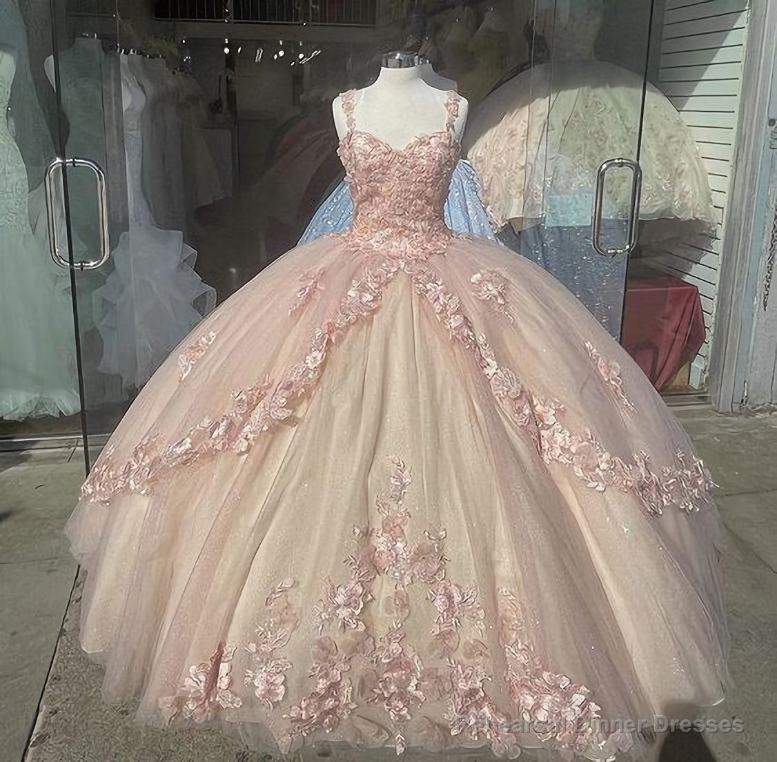 Baby Pink Quinceanera Dress, Elegant Prom Dresses, Long Evening Dress Main image