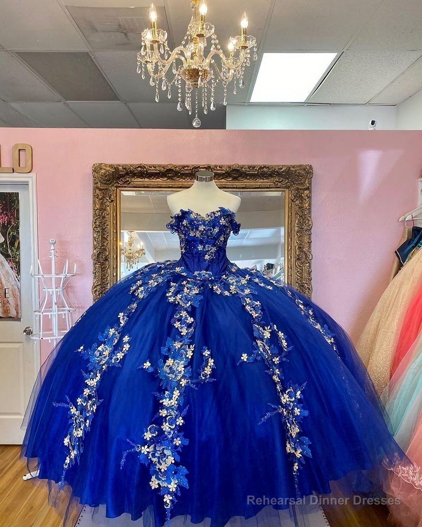 A Line Princess Tulle Ball Gown Floor Length Prom Dress Main image