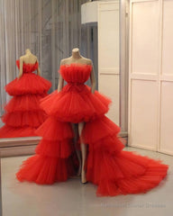 Red Ball Gown Long Prom Dress, Evening Dress