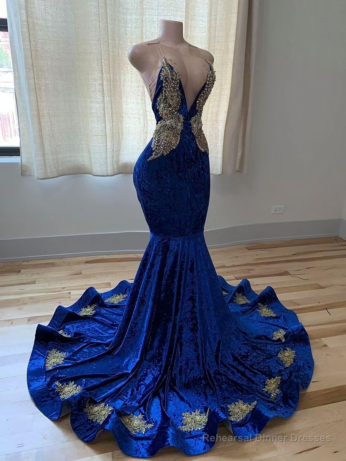 Blue Formal Dress, Sexy Glitter Prom Dress Main image