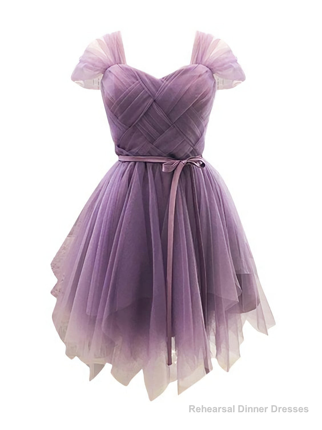 Purple Sweetheart Stretch Back Tulle Homecoming Dress Main image