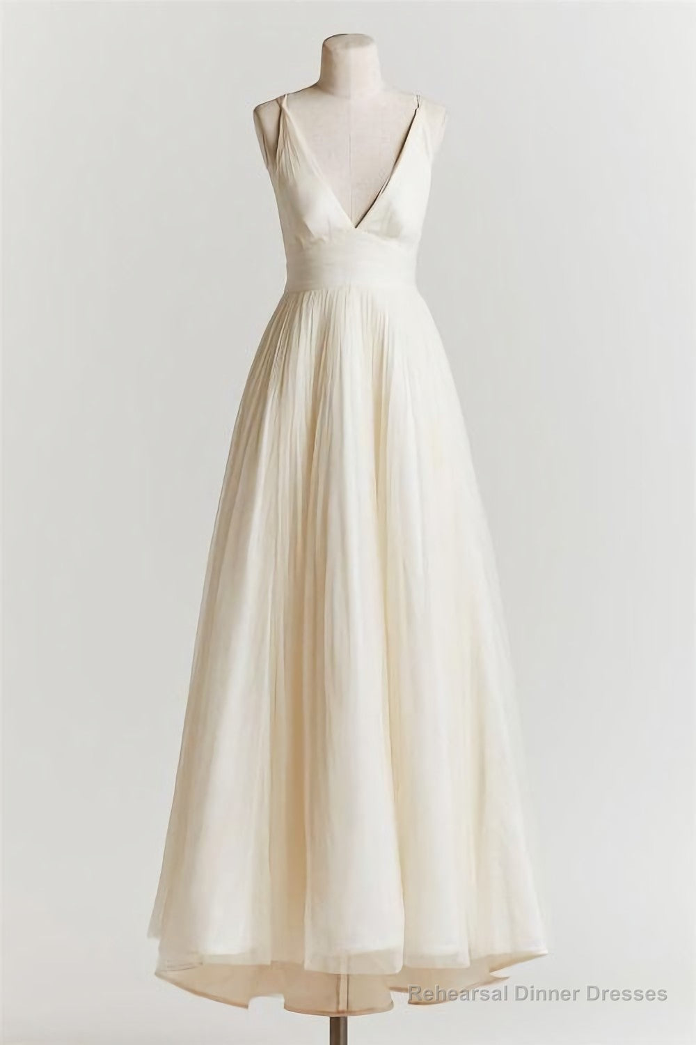 Deep V Neck Prom Dress, White Prom Dress, Fashion Prom Dress, Sexy Party Dress, Custom Made Evening Dress Main image