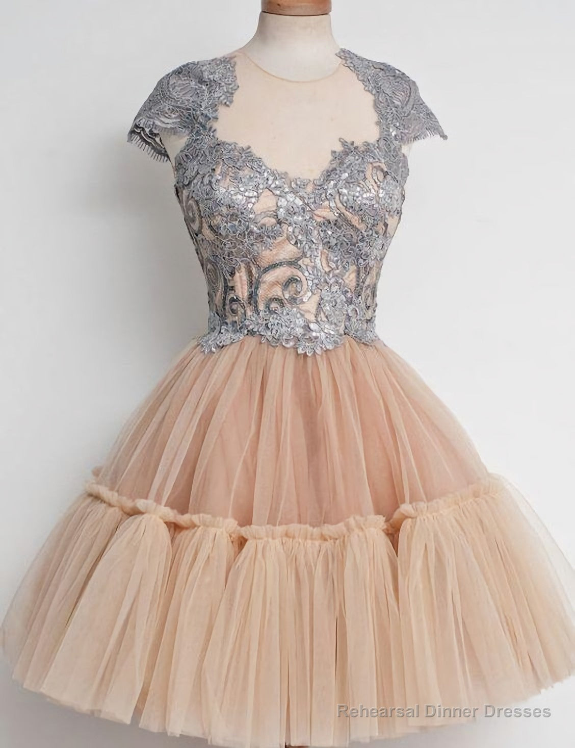 Elegant Homecoming Dress, Knee Length Homecoming Dress, Junior Homecoming Dress Main image