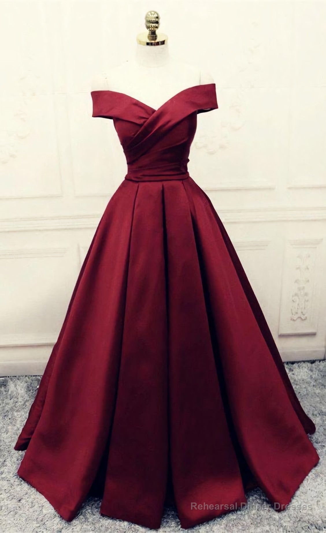 Burgundy Prom Dresses, Ball Gowns Prom Dress, Satin Evening Gowns Main image