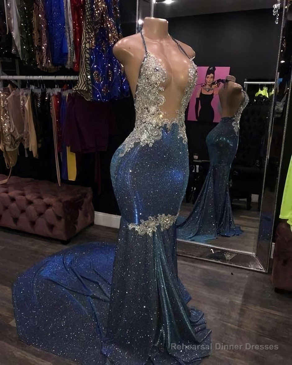 Deep V Neck Prom Dresses, Lace Main image
