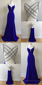 Royal Blue Prom Dress, For Teens Prom Dresses, Graduation School Party Gown