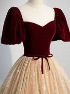 Champagne A Line Tulle Long Classy Prom Dress, Champagne Prom Dress