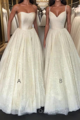 Champagne A-line tulle long Evening Prom Dress champagne evening Dress